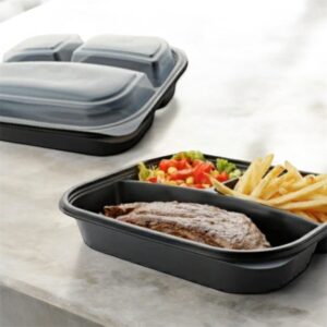 BANDEJA PP NEGRA 3 DIVISIONES DELIVERY